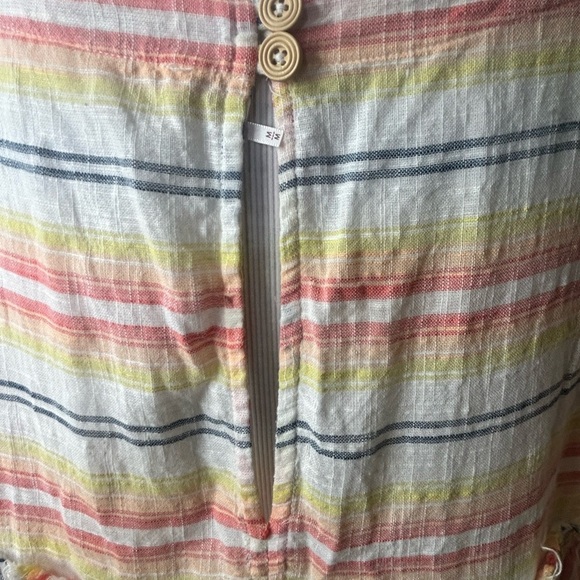 Free People Summer Nights Striped Mini Dress in Yellow Medium With Pockets - Picture 9 of 10